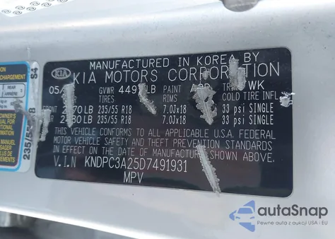 2013 Kia Sportage Ex z USA, uszkodzony, nr VIN KNDPC3A25D7491931